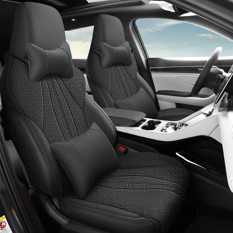 5‑Seater Full Wrap Fabric Car Seat Covers, Custom Fit for BYD Seal U DM‑i Song Plus DM‑i, Car Interior Protector