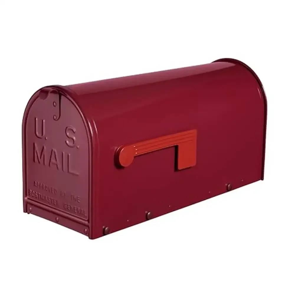 

Burgundy Gloss Large Mailbox Galvanized Steel USPS Approved 20.25"D x 8.75"W x 10.75"H