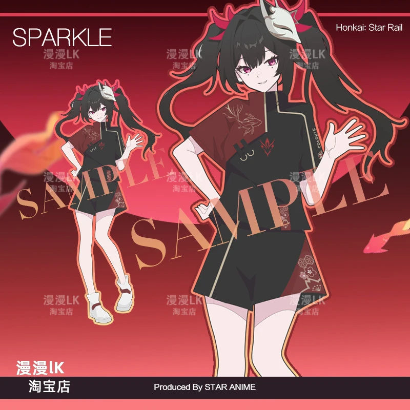 Anime-Spiel Honkai: Star Rail Sparkle Cosplay women Mädchen Sommer uniform Kurzarm Top Shorts Krawatte Shirt Anzug Kostüm