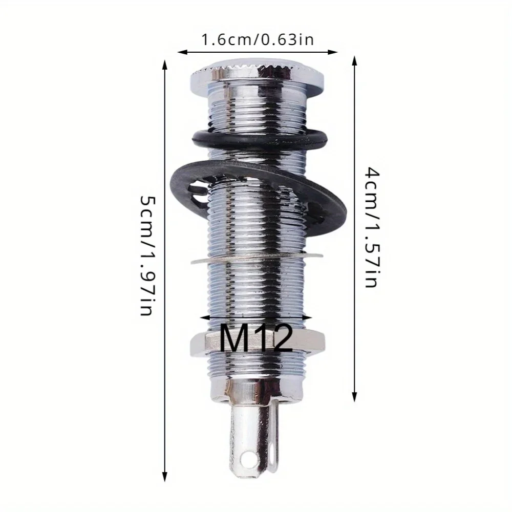 1PC 1/4 Inch Direct Insertion Ribbed Tube Electric Bass Guitar Output Input Socket Interface Connection Hole