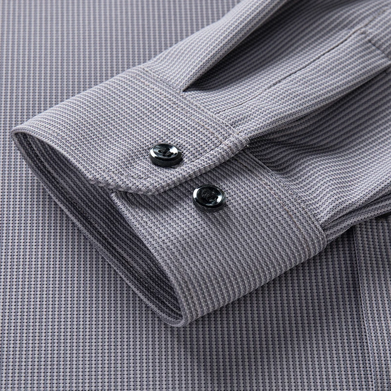 Polyamide&Elastane Premium Shirts For Men Long Sleeve Solid Color Autumn Quality Skin-Friendly Stretchy Casual Camisas De Hombre