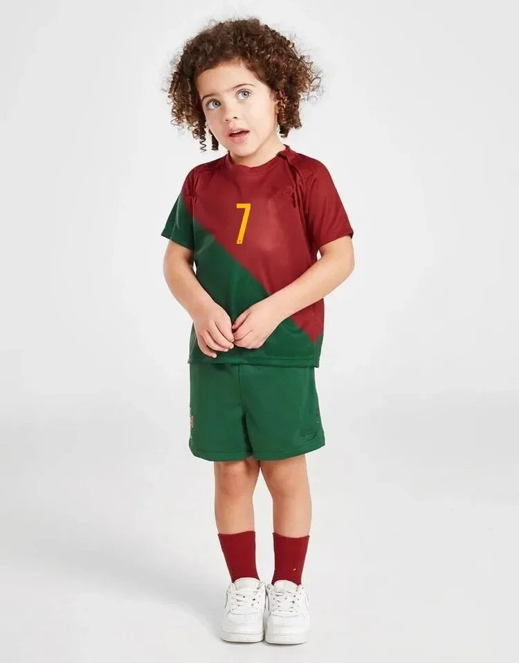 children's  sport set boy girl  Portuguese Fans shirt Training wear men and kids games  soccer kits