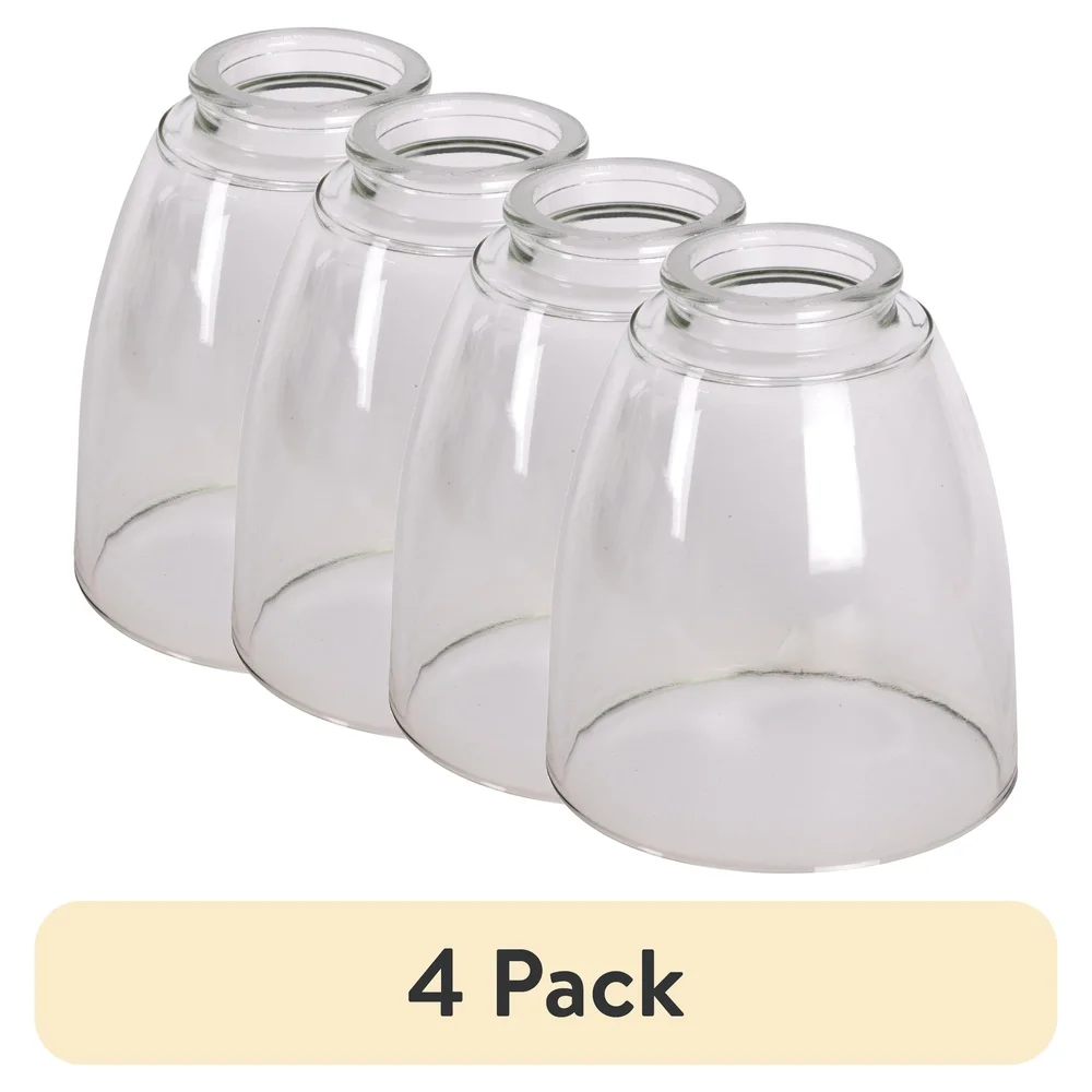 4 Pack Clear Glass Ceiling Fan Replacement Shade Timeless Design Maximum Light Output Universal Fit Easy Installation High