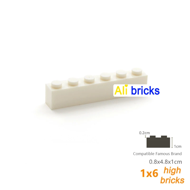 20pcs DIY Building Blocks Thick Figures Bricks 1x6 Dots Educational Creative Size Compatible With 3009 Plastic Toys for Childre