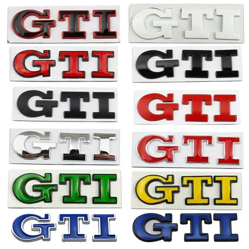 Metal GTI Logo Car Rear Trunk Emblem Side Sticker for Volkswagen VW Golf 4 5 6 7 8 Polo Jetta Tiguan Passat T-Roc MK2 MK5 MK7