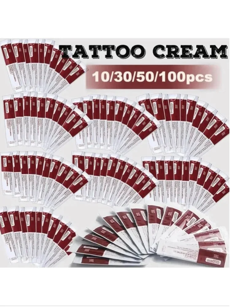 100/50/10 Stück Tattoo-Nachsorgecreme Vitamin A&D Tattoo-Salbe Reparatur-Gel Erholungscreme für Tattoo-Nachsorge Zubehör