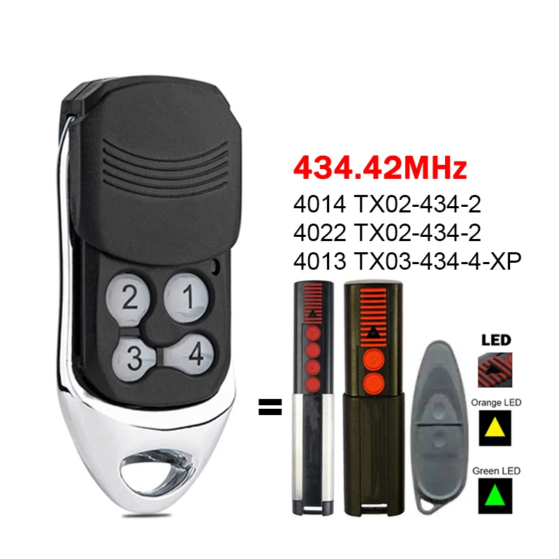 Imagem -02 - Sommer Transmissor de Mão de Controle Remoto Compatível com Sommer 4013 Tx03 434 xp 4022 Tx024342 4014 Tx03-434-2 43442 Mhz Pcs