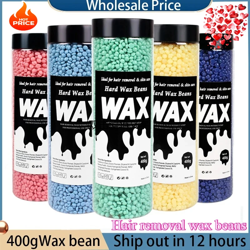 200g/400g Hard Wax Beans Hot Film Painless Depilated Brazilian Waxing Beads For Waxing Machine For Bikini Face Body Hair Removal