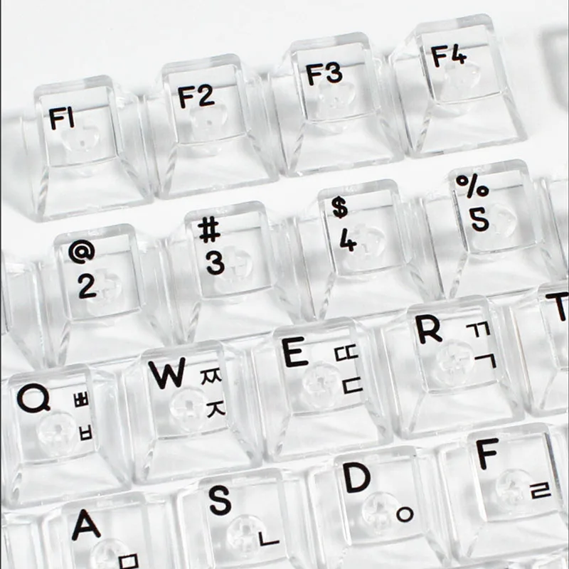 Layout coreano 132 tasti Stampa UV Copritasti in cristallo Profilo Cherry Copritasti PC bianchi trasparenti per interruttori MX Tastiera da gioco