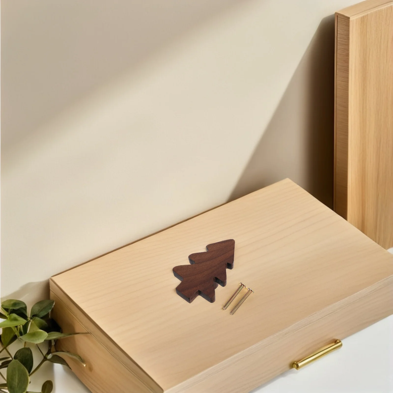 

3Pcs Christmas Tree Wood Cabinet Knobs Decorative Drawer Handles Natural Wood Dresser Pulls Cute Furniture Hardware