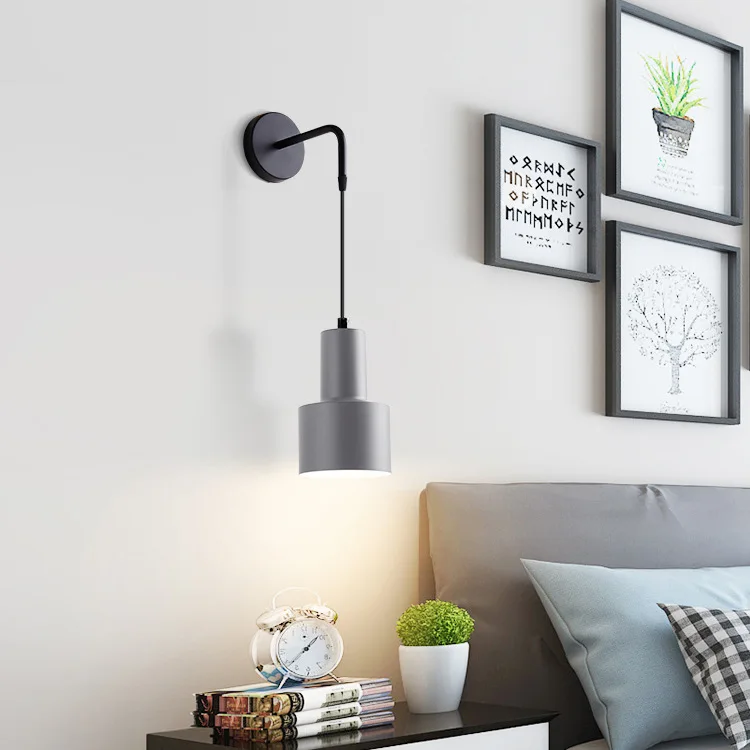 Modern and minimalist bedside wall lamp Nordic creative model room bar counter soft decoration living room background wall lamp