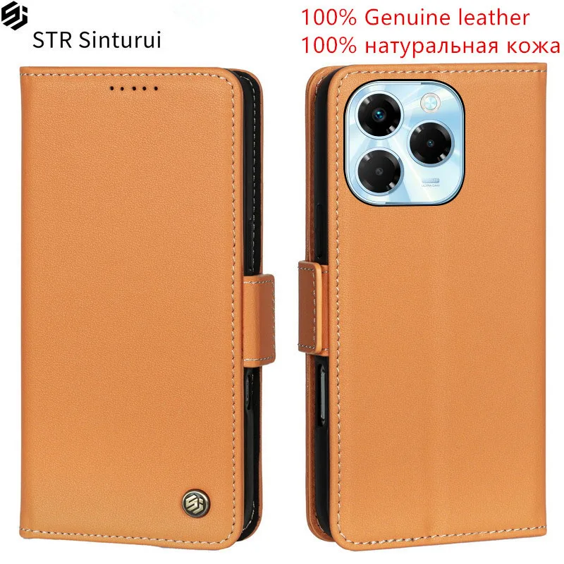 

STR 100% Genuine Nappa grain leather card Slot Wallet Cover For Infinix Note 40X 40 30 Pro + VIP 30i 4G 5G shockproof phone Case