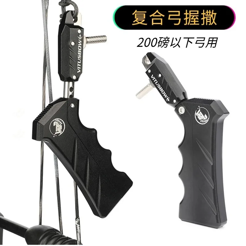 

1pc Compound Bow Release Aids 3 Finger Aluminum Alloy automatic Closing Thumb Trigger Grip for Archery Accessories