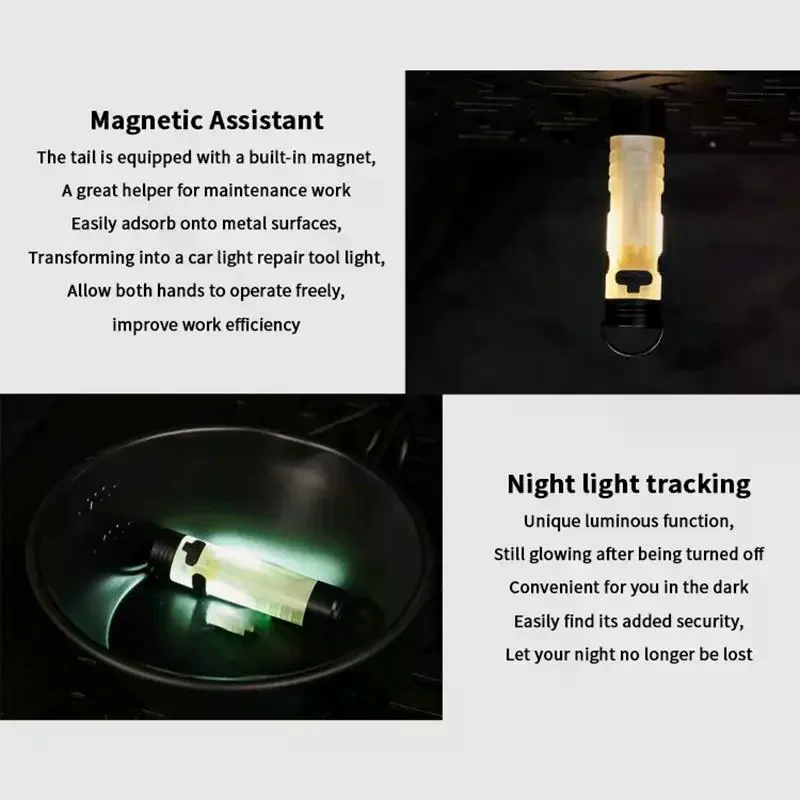 Pocket Mini Flashlight Outdoor Key Clip Cap Ambient Led Long Endurance Disaster Relief Emergency Small Light