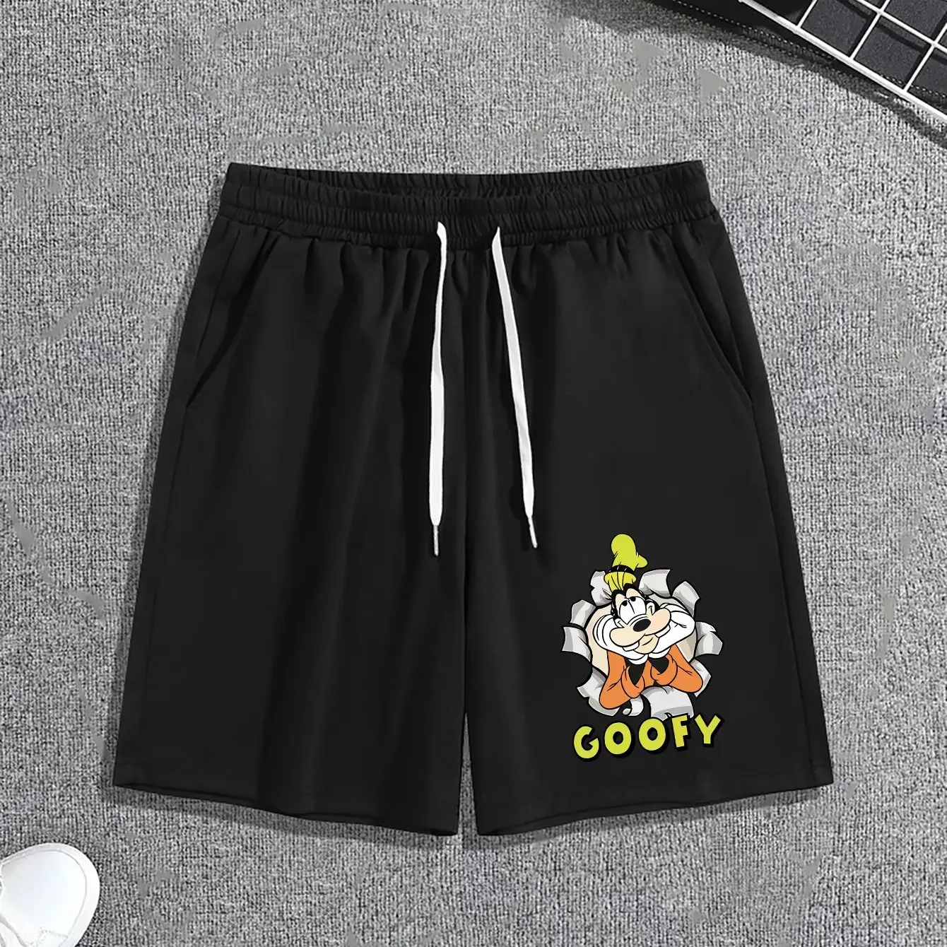 

2025 New Disney Mickey Mouse Men'S Summer Casual Sport Shorts Loose Fit Elastic Waistline with Drawstring Breathable Fabric