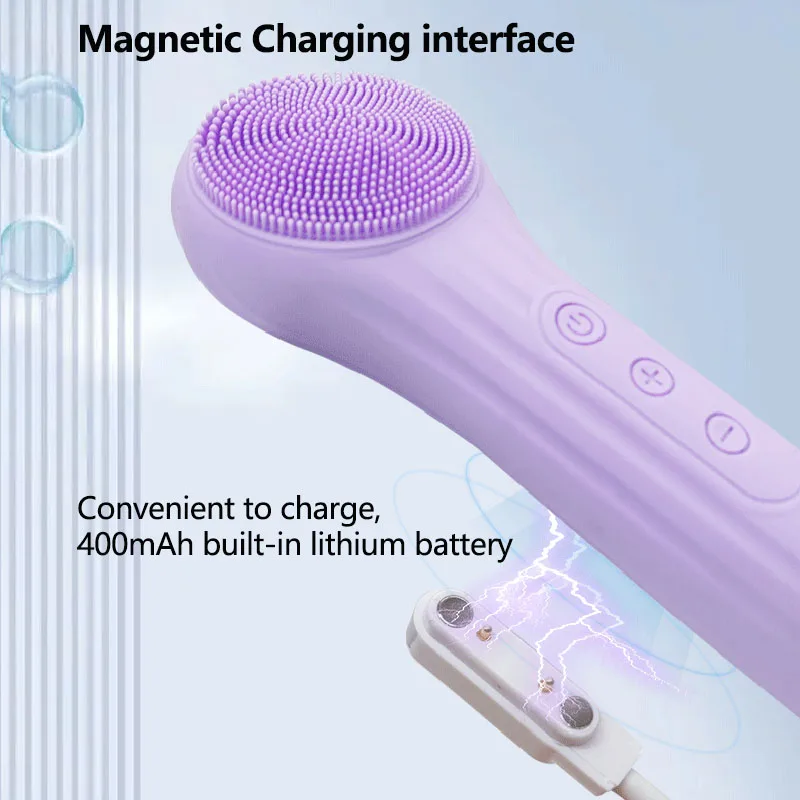 Brosse de nettoyage du visage sonique IPX7, dispositif étanche, épurateur de visage en Silicone, exfoliant, masseur par vibrations, nettoyage en profondeur