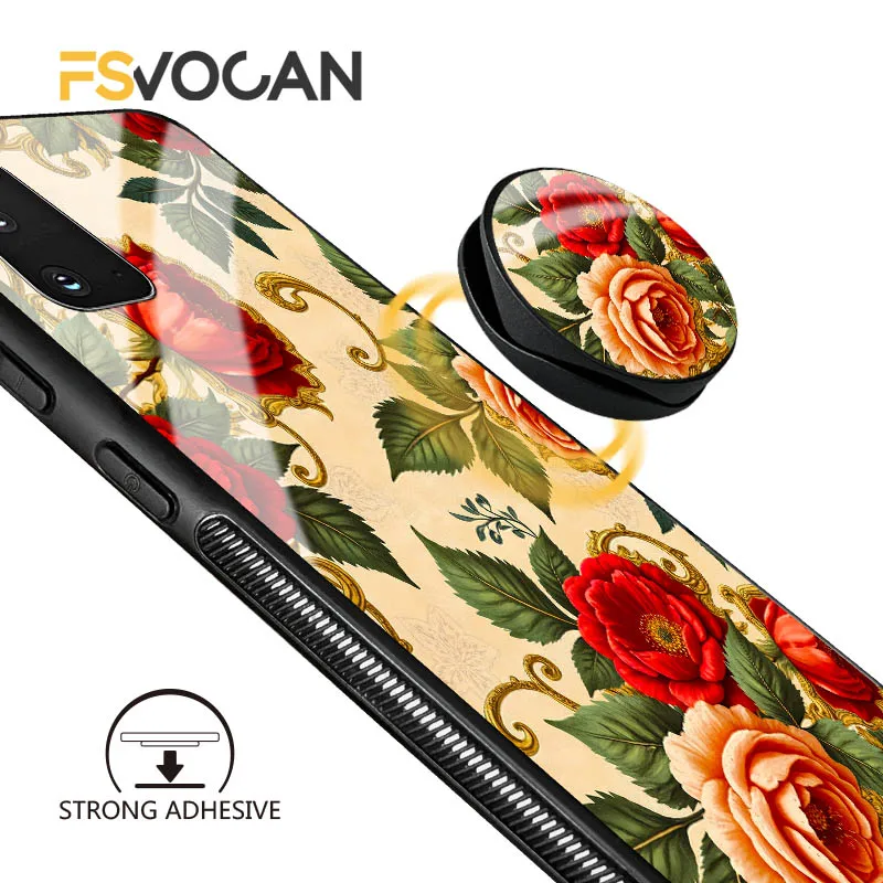 حامل الأزهار الباروك ميرج ريترو روز لسامسونج غالاكسي S26 S25 S24 S23 S22 S21 S20 زائد الترا A53 A54 A32 A33 A34 A35 A55