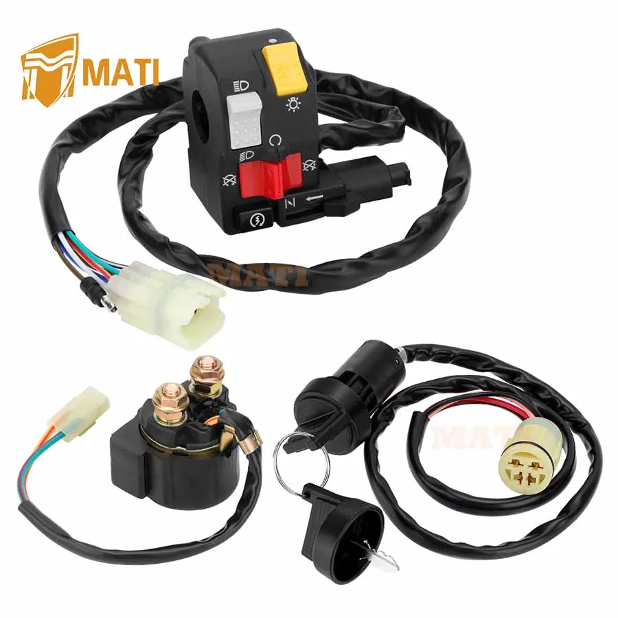 M MATI Handlebar Key Starter Relay Switch Kit for Honda Foreman 450 S TRX450FM 1998-2004 Manul Shift 35020-HM7-A00 35100-HN0-A02