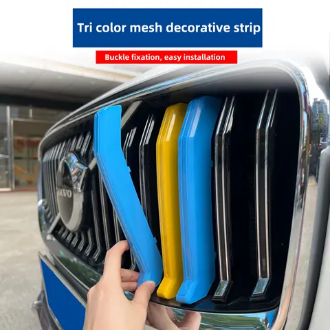 กระจังหน้าปรับได้สไตล์สวีเดน V60 XC90สำหรับรถ Volvo S90 S60 V90ตกแต่งภายในแถบตกแต่งรถยนต์ตกแต่งยานยนต์