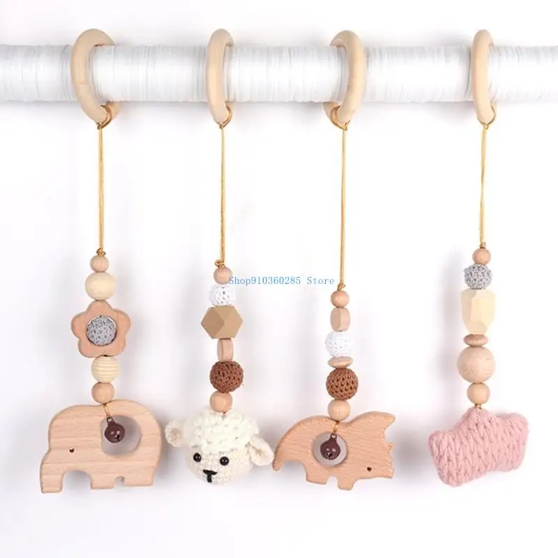 حبات خشبية حديثي الولادة K9fl حلقة Teether Molar Beading for Invents Room