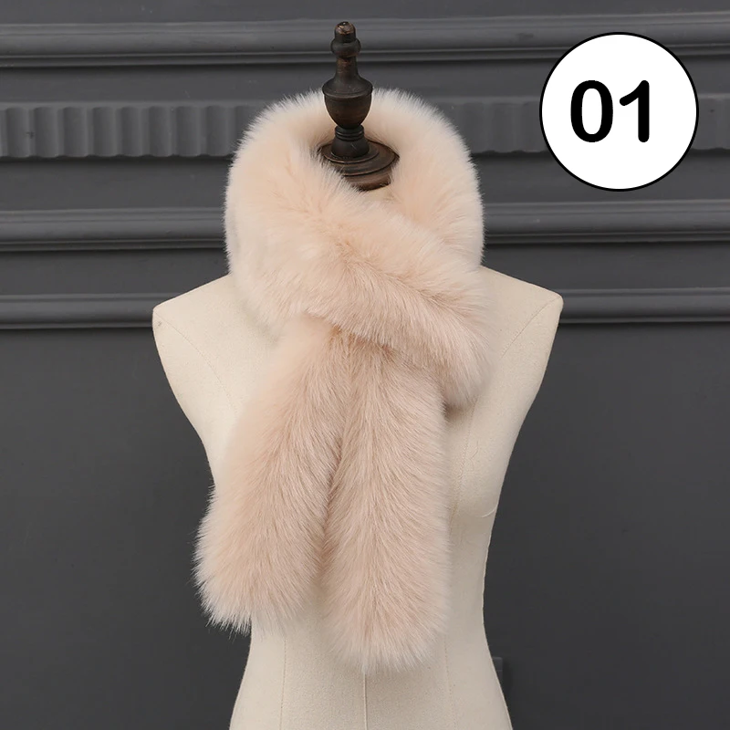 Imitaion Fox Fur Scarf Winter Women Pink Scarf Coat Jacket Decor Shawl Women  Furry Fur Collar Neck Warm Shawl Shrugs