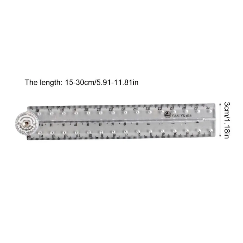 Creative Portable Acrylic Ruler Transparent 30cm Length Plastic Ruler Lightweight Straight Edge Drawing Ruler Office Use