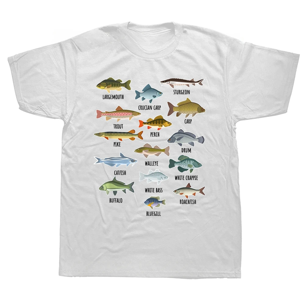 Graphic Cotton Streetwear Short Sleeve Birthday Gifts Summer T-shirt  Funny Types Of Freshwater Fish Species Fishing T Shirts