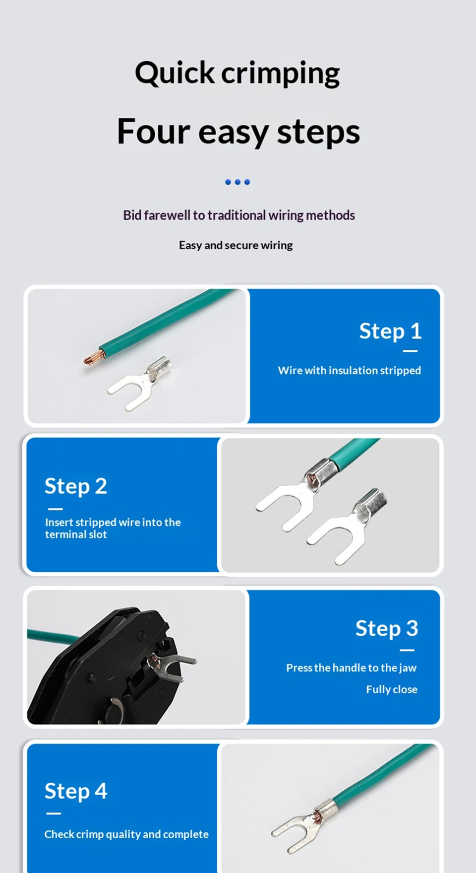 Gabelkabelschuhe UT1/1.5/2.5/4/6-4/5/6 Messing U-Typ Elektrischer Verbinder Nicht Isolierte Klemmleiste Kaltpresskabelverbinder – Detail 5