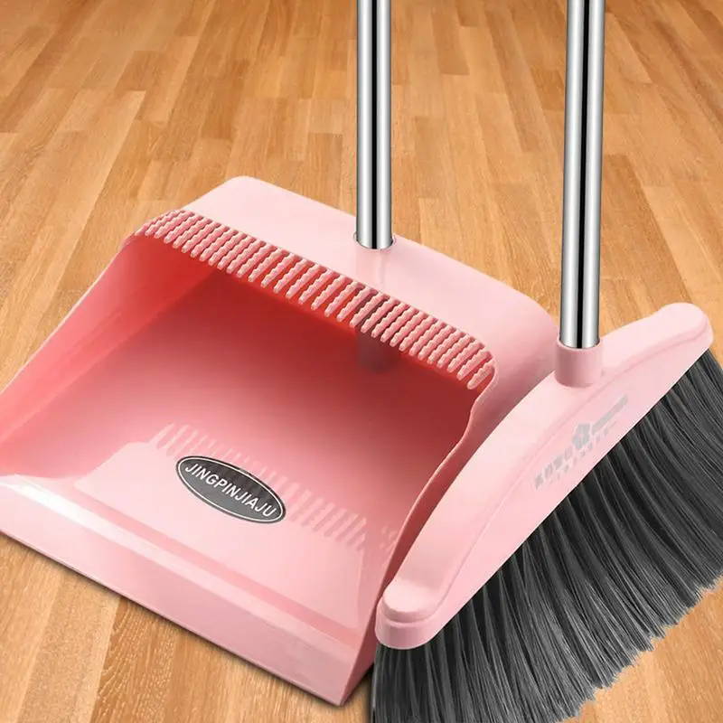 Cleaning Brush Broom Dustpans Set Home For Floor SweeperGarbage Cleaning Stand Up Broom Dustpan Set Cleaning Supplies