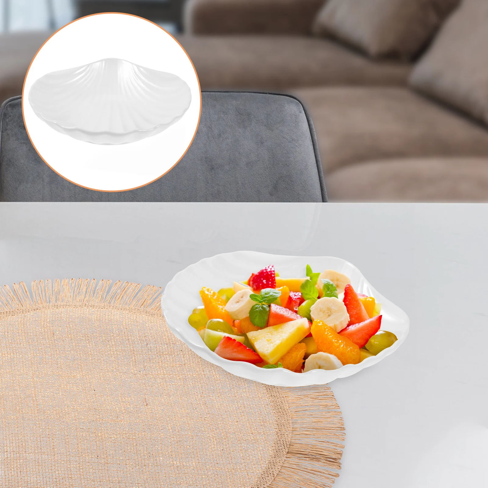 

Shell Shape Ceramic Dessert Plate Decorative Food Tray Fruit Snack Serving Plate for Buffet Party Home Shell Dish