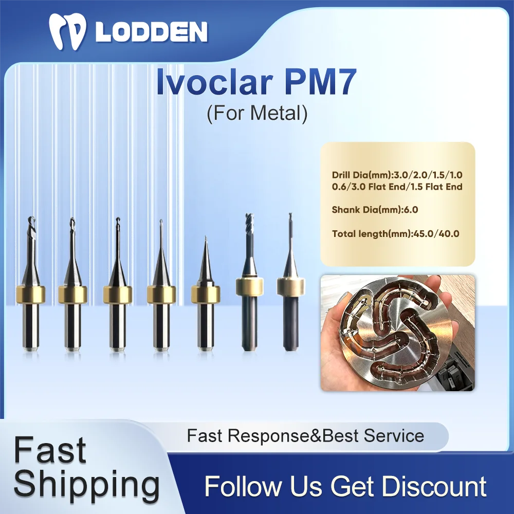 

Ivoclar PM7 Cutter Dental Milling Burs D6 Shank Metal Ball End Grinding Drills Dental Lab Materials 0.6/1.0/1.5/2.0/3.0mm