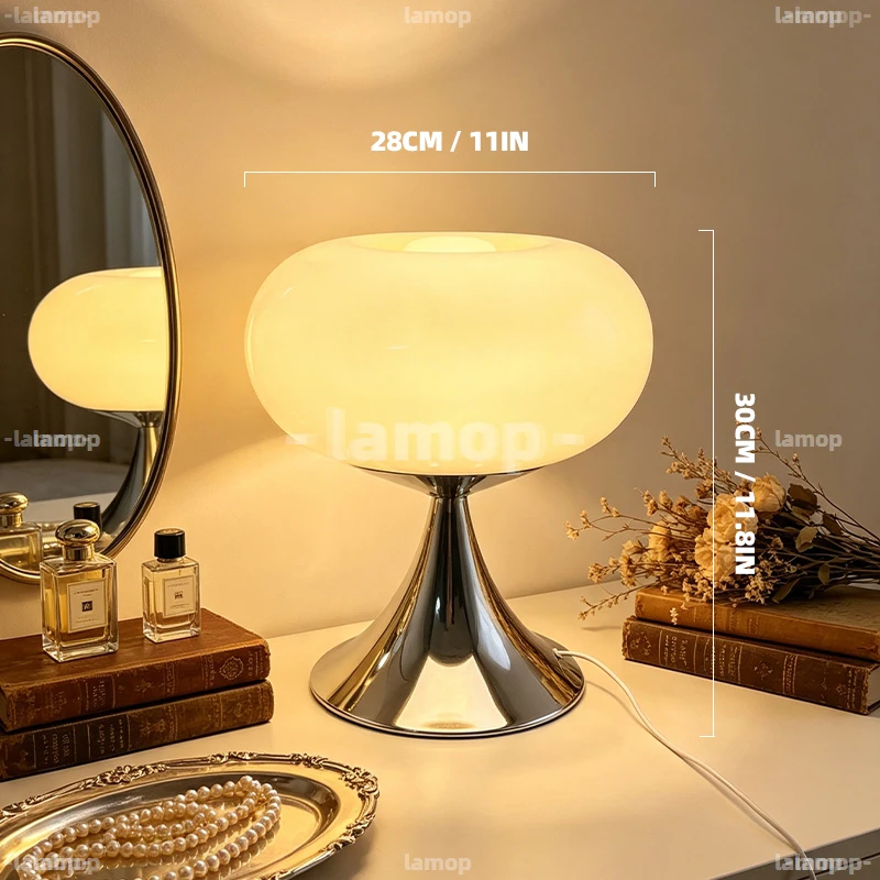 Horizontal‑Flat Fruit‑Shaped Glass Table Lamp Relax Home 3‑Level Dimmable USB Powered Home Furnishing Table Lamp for French