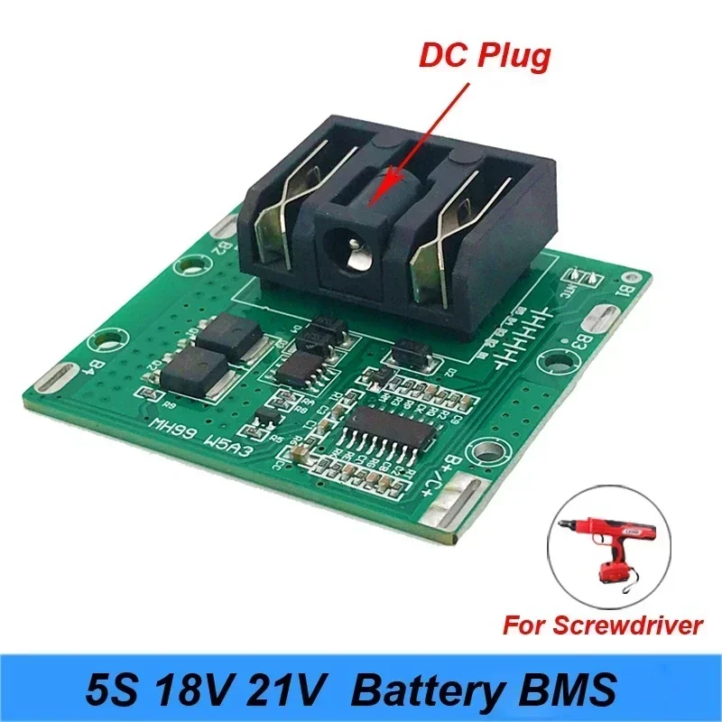 

5S 18V 21V 20A Li-Ion Lithium Battery BMS 18650 Battery Screwdriver Shura Charger Protection Board Fit Turmera