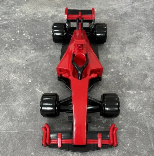 Custom F1 car model sculpture decorations Fiberglass sports car sculpture Formula car sculpture