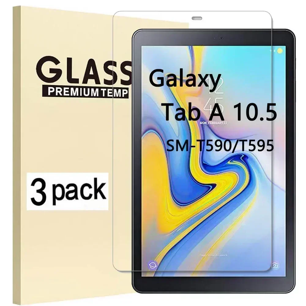 (3 Pack) Tempered Glass For Samsung Galaxy Tab A 10.5 2018 SM-T590 SM-T595 T590 T595 Anti-Scratch  Tablet Screen Protector Film