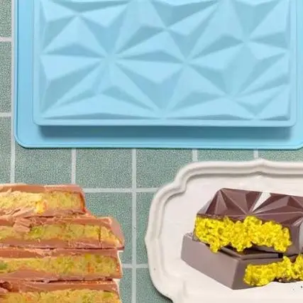 Molde para barra de Chocolate para relleno de pistacho, moldes pequeños para barra de dulces, moldes de silicona para Chocolate navideño para decoración de pasteles y Bar relleno