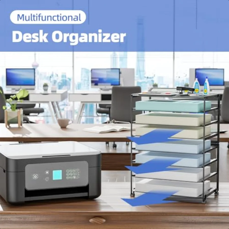 Простой трендовый 2 упаковки, 8-уровневый лоток для писем, бумажная сетка, настольный органайзер для файлов для офиса, школы, рабочего стола, черный