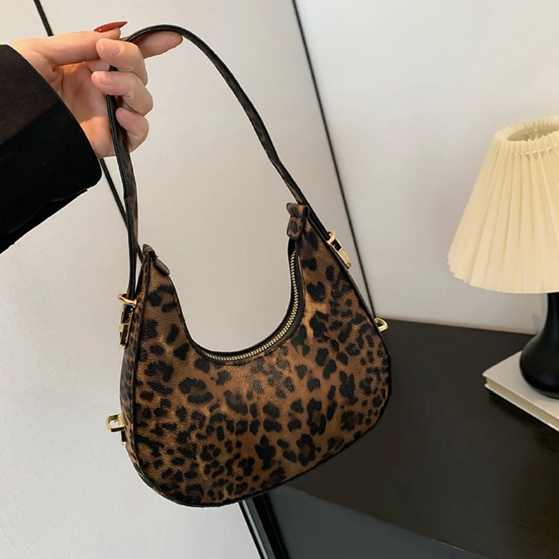Neue Kuh Muster Schulter Tasche Für Frühling/Sommer Vielseitige frauen Tasche Personalisierte Koreanische Leopard Muster Unterarm Handtasche – Detail 31