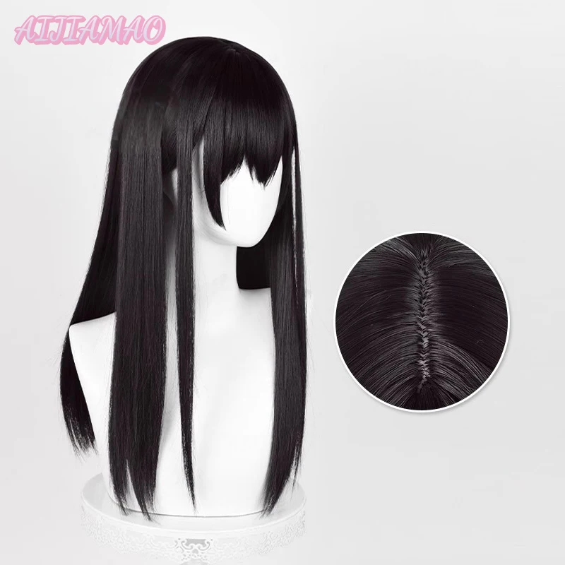 Anime Citrus Aihara Mei Cosplay Wig Long Straight Black Brown Wigs Heat Resistant Synthetic Hair Women Halloween Wigs + Wig Cap