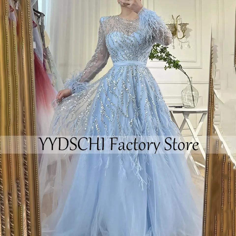Customized Evening Dresses Luxury Mermaid Blue Applique Strapless Beading Party Dresses 2024 Formal for Women vestidos de noche