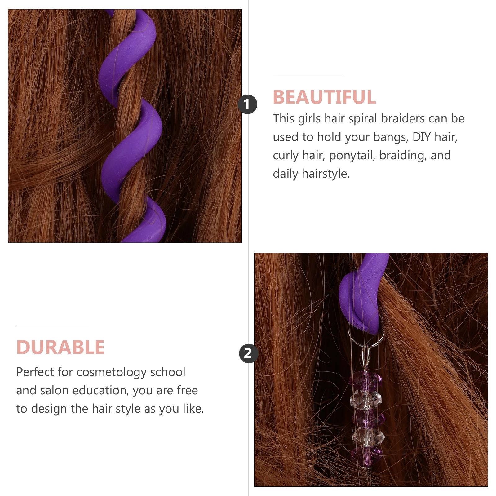 

12Pcs Hair Spiral Braid Clips Twist Styling Tool for Girls Hair Braiding and Daily Hairstyles Kids Headdress Girls Headdress
