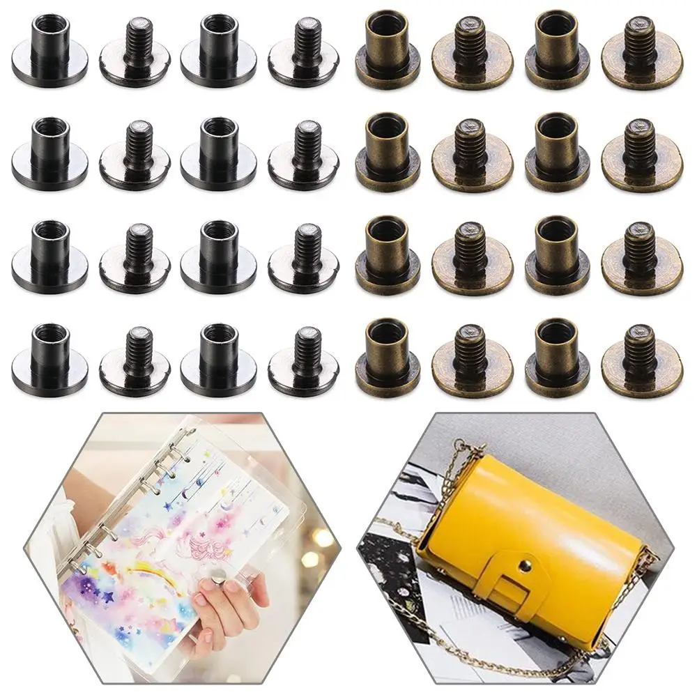 

10sets Copper Leather Craft Belt Wallet Solid Brass Nail Rivets Screws Cloth Button decoration nail