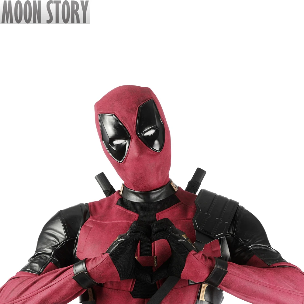 Halloween Carnival Superhero Deadp 3 Battle Suit Wade Wilson Cosplay Costume Leather Jumpsuit Mask Props Adult Man Outfit