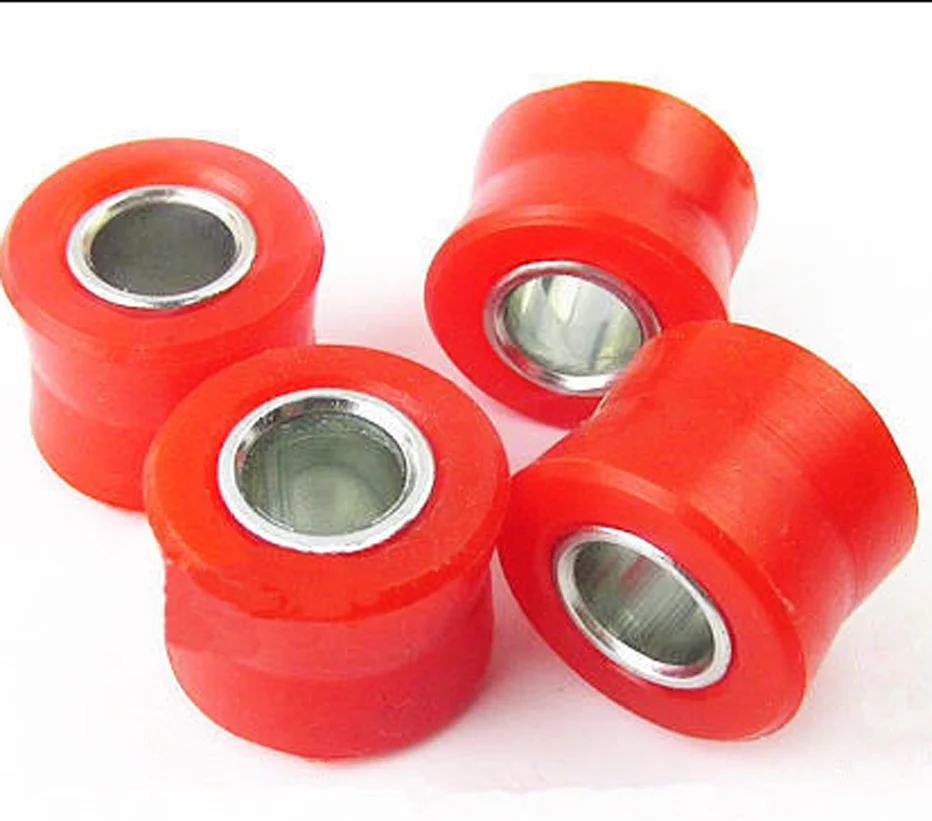 4pcs Durable Motorcycle AVT Bike Rear 12mm Shock Absorber Red Rubber Bush Ring