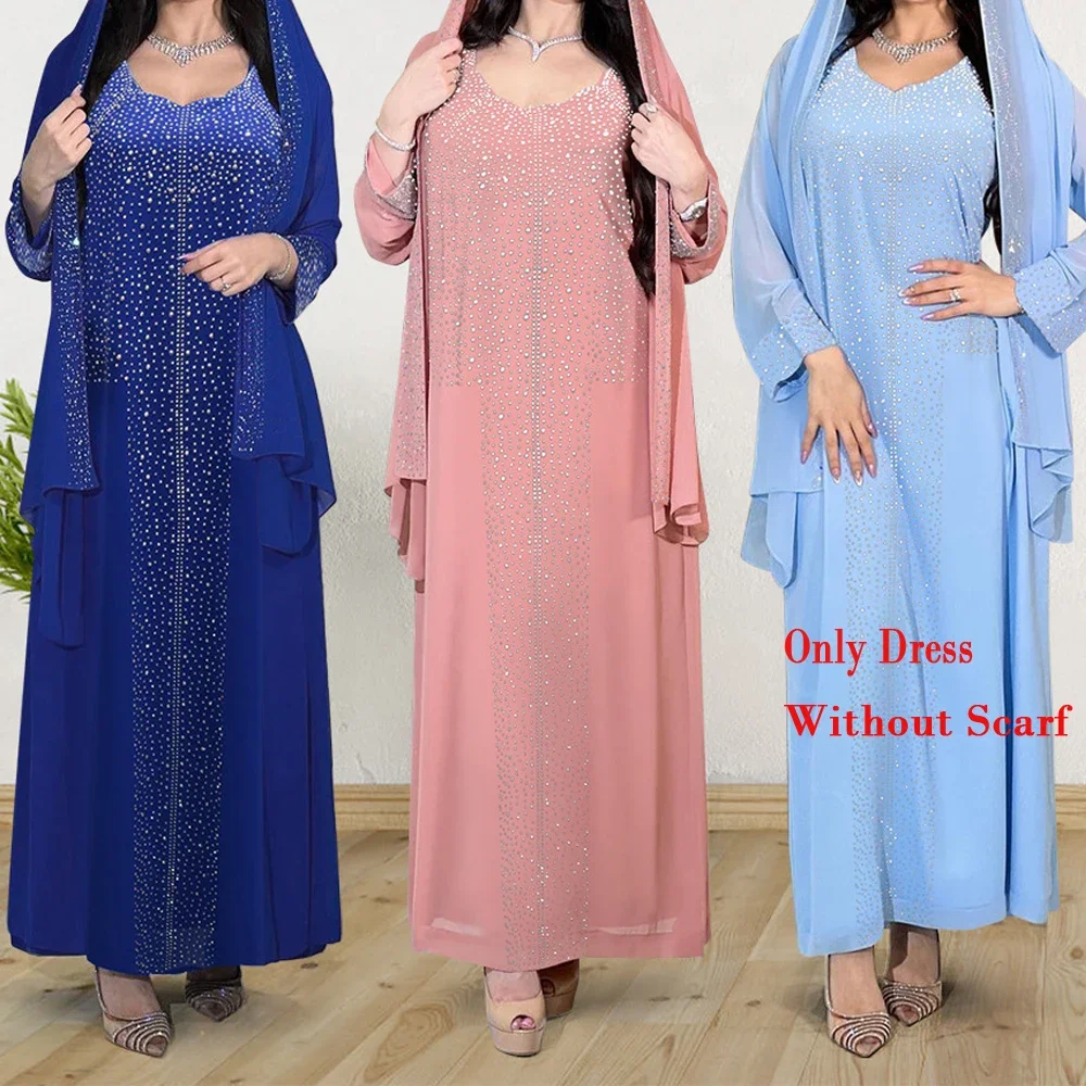 

Party Evening Dress Diamond Morocco Abayas for Muslim Women Long Maxi Dresses Turkey Arabic Kaftan Gowns Dubai Saudi Islamic