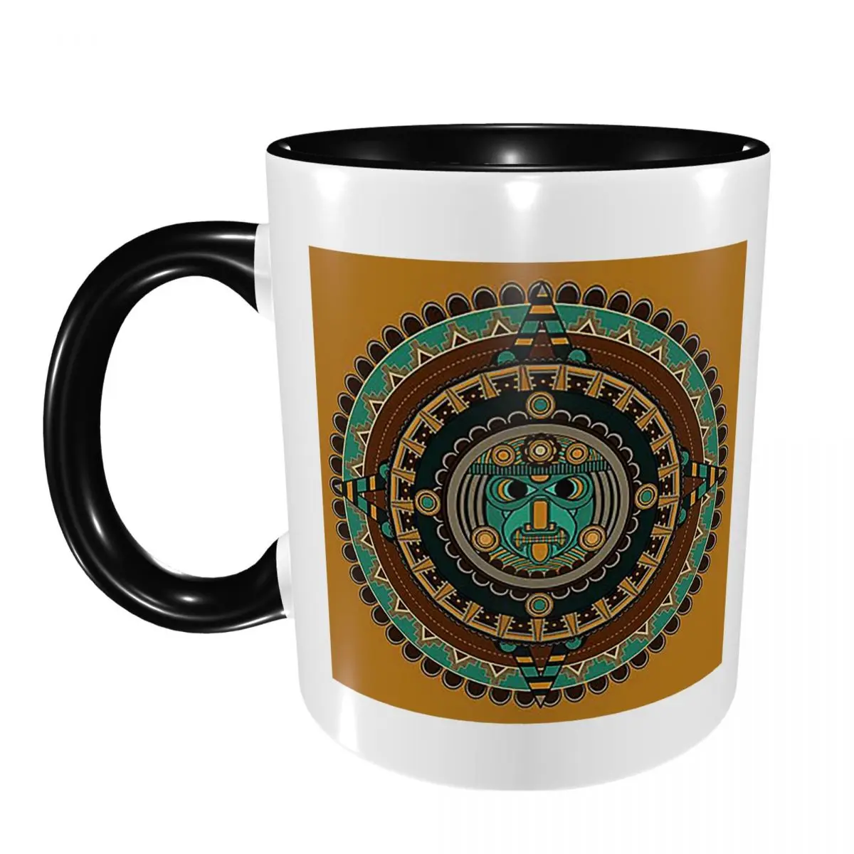 Aztec Calendar Mug Funny Ceramic Coffee Cups Tea Mugs Milk Cup Drinkware Gifts for Friends