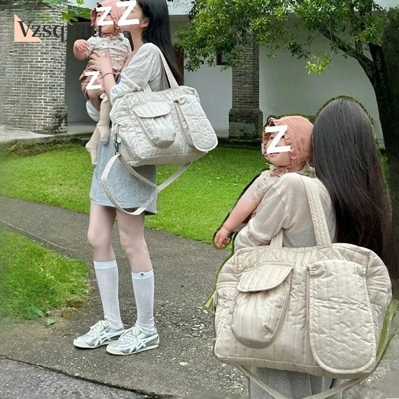 Cotton Quilted Baby Diaper Bag Lage Travel Maternity Pack Women Messenger Multi Functional Handbags Sac A Langer Bébé Diaper Bag