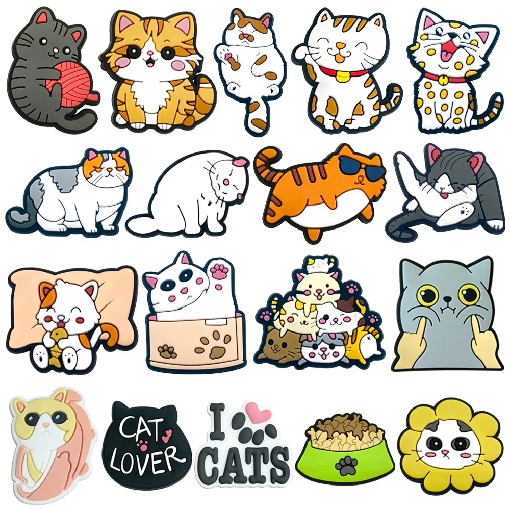 12-25pcs Animal Series Dog Shoe Charms Cute Cat Frog Capybara Shoes Accessories Decorations Buckle Fit Clog Sandals Wristband