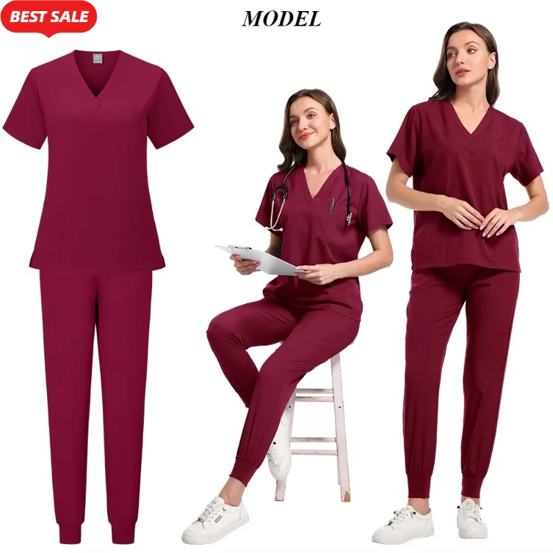 앙상블 D'infirmière Pour Femmes, Haut Et Pantalon, 유니폼 의상 의상 D'hôpital Pour Salon De Beauté Clinique