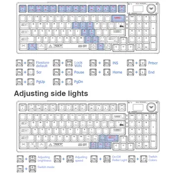 AULA F98pro 無線遊戲鍵盤,RGB 背光全鍵無衝,支援熱插拔透明鍵帽,Cherry 高度,帶 LED 顯示屏 6 最佳銷售 Cherry鍵盤 - №5